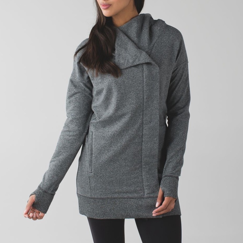 Lululemon Wrap Up Jacket Heathered Grey Speckled Size 8 W4H58S Zip Up Stretch